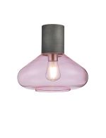 Odeyscene 31cm Ceiling Light With Wide Glass, 1 x E27, Pewter/Pink