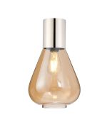 Odeyscene 23cm Ceiling Light With Narrow Glass, 1 x E27, Polished Nickel/Amber