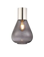 Odeyscene 23cm Ceiling Light With Narrow Glass, 1 x E27, Polished Nickel/Inky Black