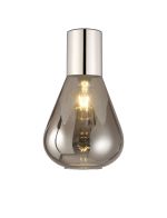 Odeyscene 23cm Ceiling Light With Narrow Glass, 1 x E27, Polished Nickel/Smoke