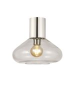 Odeyscene 31cm Ceiling Light With Wide Glass, 1 x E27, Polished Nickel/Clear