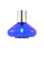 Odeyscene 31cm Ceiling Light With Wide Glass, 1 x E27, Polished Nickel/Blue Ink