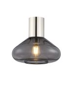 Odeyscene 31cm Ceiling Light With Wide Glass, 1 x E27, Polished Nickel/Inky Black