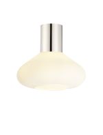 Odeyscene 31cm Ceiling Light With Wide Glass, 1 x E27, Polished Nickel/Opal