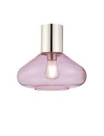 Odeyscene 31cm Ceiling Light With Wide Glass, 1 x E27, Polished Nickel/Pink