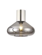 Odeyscene 31cm Ceiling Light With Wide Glass, 1 x E27, Polished Nickel/Smoke