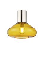 Odeyscene 31cm Ceiling Light With Wide Glass, 1 x E27, Polished Nickel/Yellow