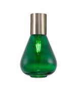 Odeyscene 23cm Ceiling Light With Narrow Glass, 1 x E27, Satin Nickel/Bottle Green