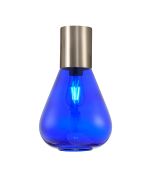 Odeyscene 23cm Ceiling Light With Narrow Glass, 1 x E27, Satin Nickel/Blue Ink