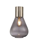 Odeyscene 23cm Ceiling Light With Narrow Glass, 1 x E27, Satin Nickel/Inky Black
