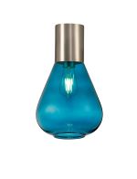 Odeyscene 23cm Ceiling Light With Narrow Glass, 1 x E27, Satin Nickel/Teal Blue