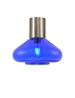 Odeyscene 31cm Ceiling Light With Wide Glass, 1 x E27, Satin Nickel/Blue Ink
