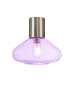 Odeyscene 31cm Ceiling Light With Wide Glass, 1 x E27, Satin Nickel/Lilac