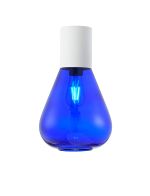 Odeyscene 23cm Ceiling Light With Narrow Glass, 1 x E27, Satin White/Blue Ink