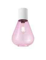 Odeyscene 23cm Ceiling Light With Narrow Glass, 1 x E27, Satin White/Lilac