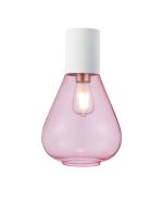 Odeyscene 23cm Ceiling Light With Narrow Glass, 1 x E27, Satin White/Pink