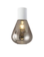 Odeyscene 23cm Ceiling Light With Narrow Glass, 1 x E27, Satin White/Smoke