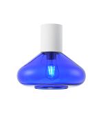 Odeyscene 31cm Ceiling Light With Wide Glass, 1 x E27, Satin White/Blue Ink