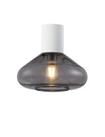Odeyscene 31cm Ceiling Light With Wide Glass, 1 x E27, Satin White/Inky Black