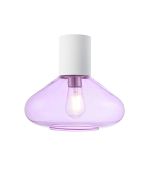 Odeyscene 31cm Ceiling Light With Wide Glass, 1 x E27, Satin White/Lilac