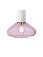 Odeyscene 31cm Ceiling Light With Wide Glass, 1 x E27, Satin White/Pink
