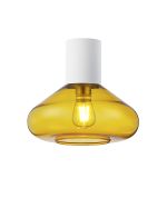 Odeyscene 31cm Ceiling Light With Wide Glass, 1 x E27, Satin White/Yellow