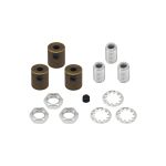 Hayes Metal Cable Grip Kit (3pcs) Gilt Bronze, c/w 4.5mm Hole Thread, Washer & Nut, Plastic Grub Screws