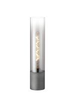 Luce Table Lamp With Tubular Glass, 1 x E27, Pewter/Smoke Fade/Black Braided Cable