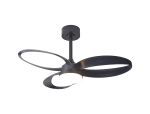 Infinity Fan 92.6cm 20W LED Dimmable Ceiling Light With Built-In 30W DC Fan With Single Speed Reverse, Remote Control 2700-5000K, 3600lm, Black