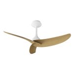 Ipanema 1m 32W Triple Blade Ceiling Fan (No Light), Remote Control, White/Wood, 5yrs Wty