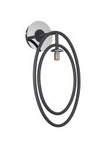 Duna Oval Wall Lamp Switched (FRAME ONLY), 1 Light G9, Grey/Polished Chrome