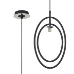 Duna Oval Pendant / Semi Ceiling Convertible (FRAME ONLY), 1 Light G9, Grey/Polished Chrome
