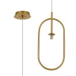 Duna Oblong Pendant / Semi Ceiling Convertible (FRAME ONLY), 1 Light G9, Brass Gold