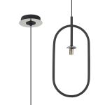 Duna Oblong Pendant / Semi Ceiling Convertible (FRAME ONLY), 1 Light G9, Grey/Polished Chrome