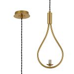 Duna Teardrop Pendant / Semi Ceiling Convertible (FRAME ONLY), 1 Light G9, Brass Gold