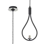 Duna Teardrop Pendant / Semi Ceiling Convertible (FRAME ONLY), 1 Light G9, Grey/Polished Chrome