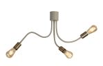 Giacomo Flexible Ceiling 3 Light E27, Beige/Antique Brass
