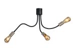 Giacomo Flexible Ceiling 3 Light E27, Dark Grey/Satin Nickel