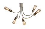 Giacomo Flexible Ceiling 5 Light E27, Beige/Antique Brass