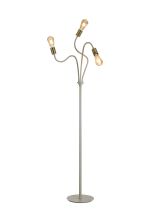 Giacomo Flexible Floor Lamp, 3 Light E27, Beige/Antique Brass