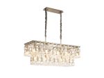 Alban 100x33cm Rectangular Pendant, 14 x E14, Satin Nickel/Clear Glass, Item Weight: 24kg