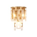 Alban 26 x 39cm Wall Lamp, 326 x 39E14, Matt Gold/Clear Glass
