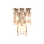 Alban 26 x 39cm Wall Lamp, 326 x 39E14, Satin Nickel/Clear Glass