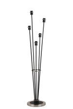 Jestero Floor Lamp Without Shade, 5 Light E14, Satin Nickel / Satin Black