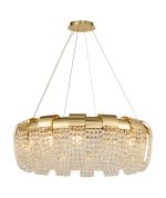Kalani 80cm Pendant Round, 14 Light E14, French Gold/Crystal