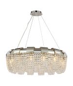 Kalani 80cm Pendant Round, 14 Light E14, Polished Nickel/Crystal