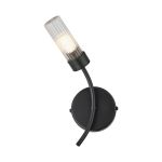 Gabini Left Wall Lamp, 1 Light G9, IP44, Satin Black/Clear Glass