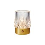 Lax Rechargeable Battery Operated Table Lamp, 1W LED, 3000K, 110lm, 3-Step Touch Dimmable, IP44, Gold