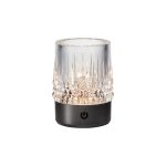 Lax Rechargeable Battery Operated Table Lamp, 1W LED, 3000K, 110lm, 3-Step Touch Dimmable, IP44, Black Nickel