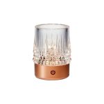 Lax Rechargeable Battery Operated Table Lamp, 1W LED, 3000K, 110lm, 3-Step Touch Dimmable, IP44, Rose Gold